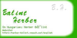 balint herber business card